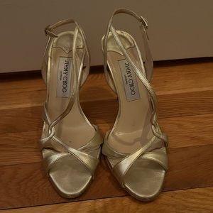 Authentic Gold Strappy Jimmy Choo Heels